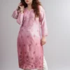 Lavender Chanderi Silk Chikankari Kurti