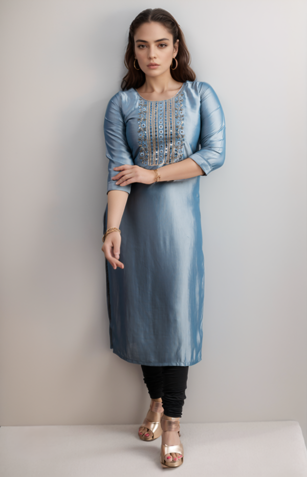 Grey Designer Yoke Kurti