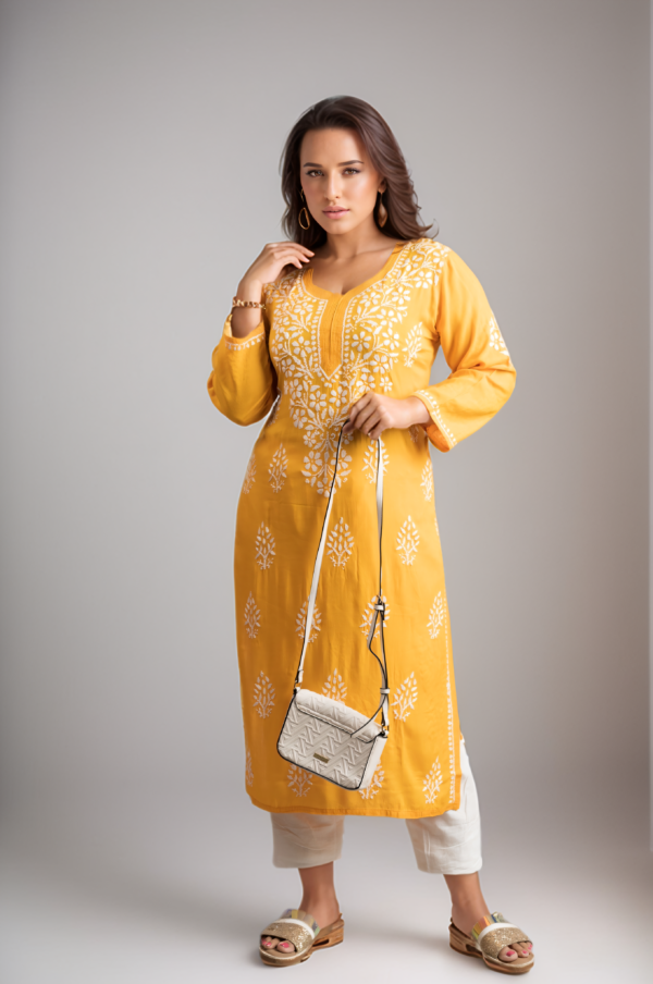 Chikankari Straight Kurti