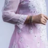 Light Pink Mirror Embroidered Chikankari Straight Kurti