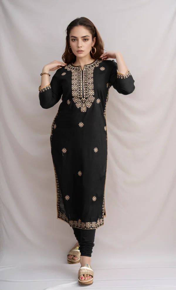 embroided yoke kurti