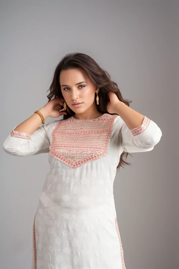 white kurti set for women