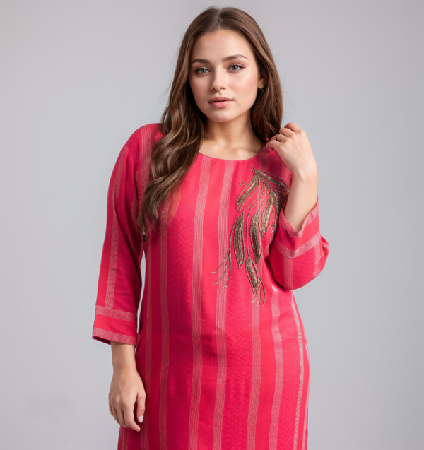 pink floral kurta for ladies