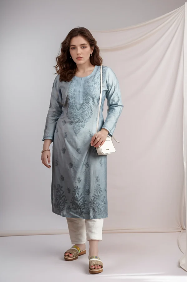 Pure Chikankari Chanderi Suits