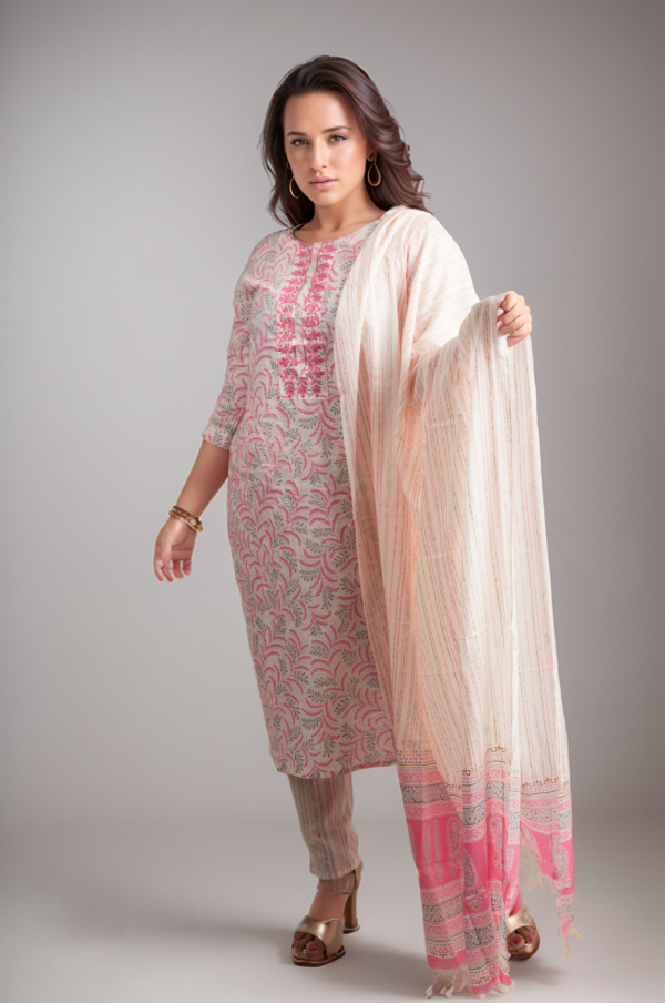 pink kurta set with dupatta