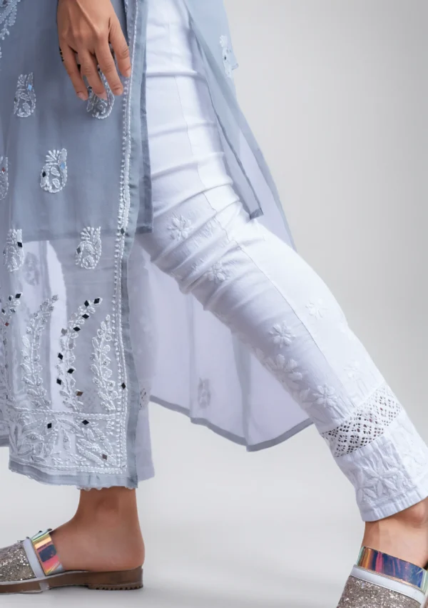 Grey Chikankari Kurtis Online Shopping for Women