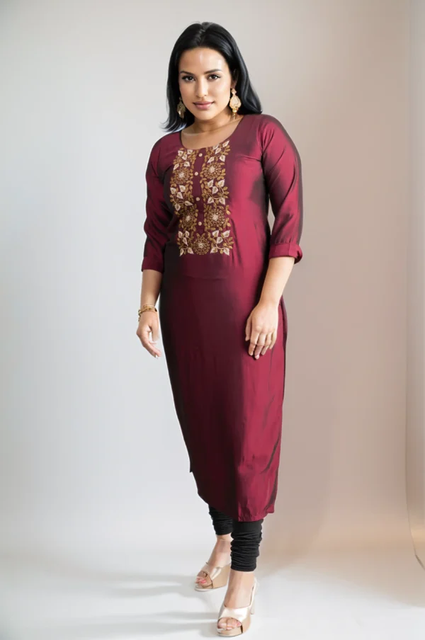 embroided yoke kurti