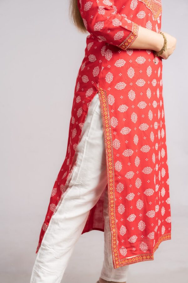 Red Printed Kurti