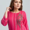 pink floral kurta for ladies