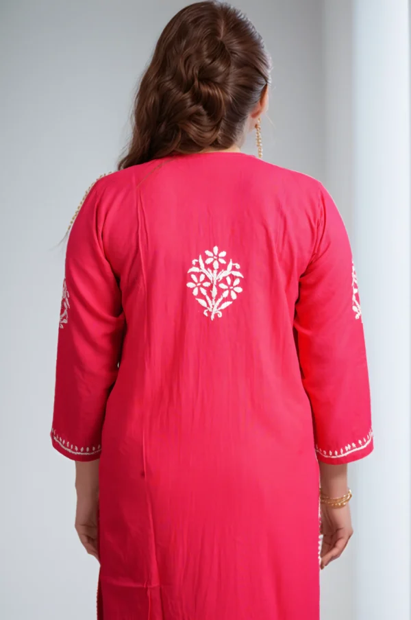 Pink Chikankari Kurti