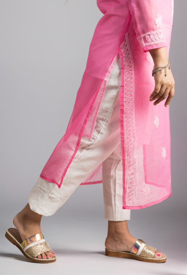 Pink embroidered kurti