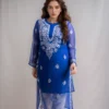 royal blue chikankari kurti