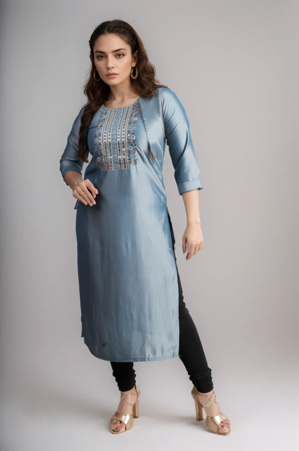 embroided yoke kurti