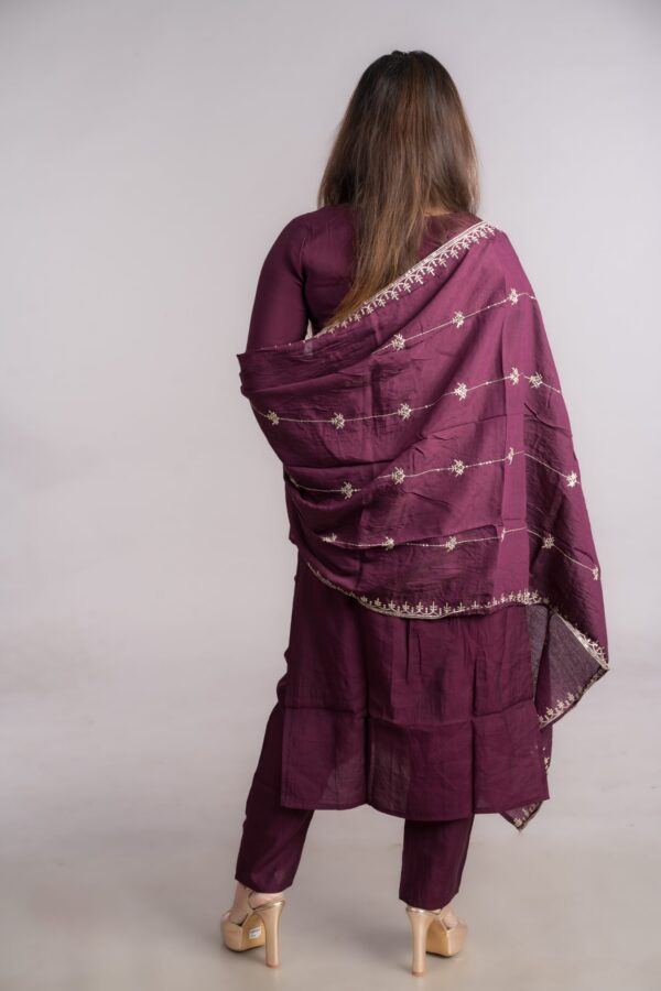 Magenta Yoke Dupatta Set