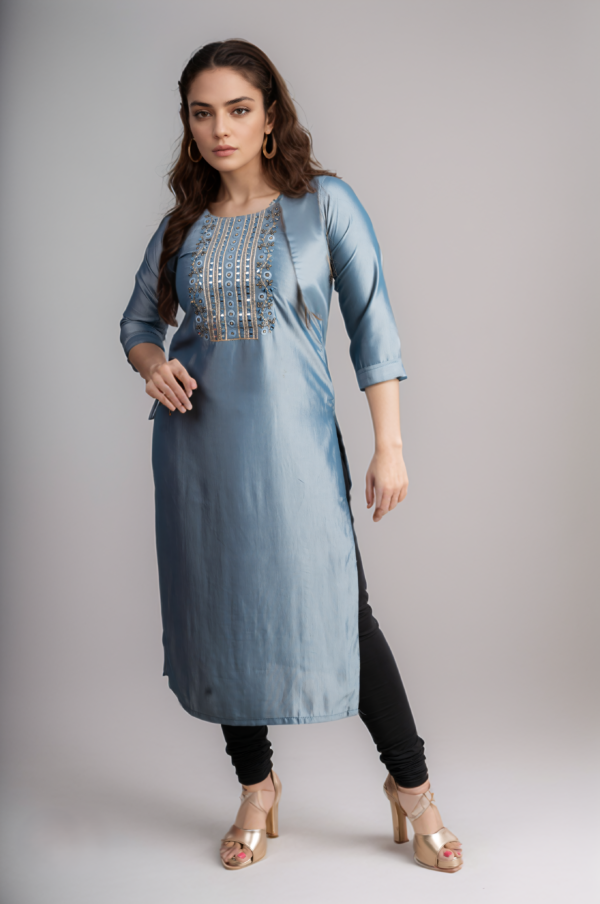 Designer Silk Yoke Kurti