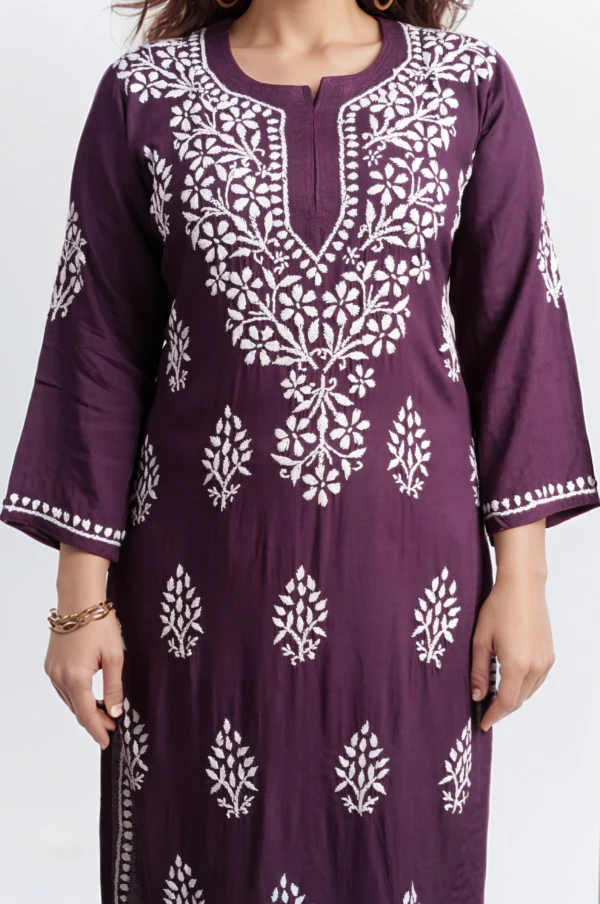 Chikkankari Straight Kurti