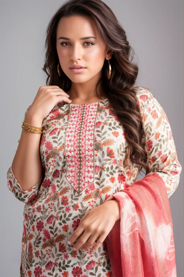 cotton pant suit with dupatta